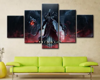 

5 panel canvas print posters household decorates sitting room wall art oil painting