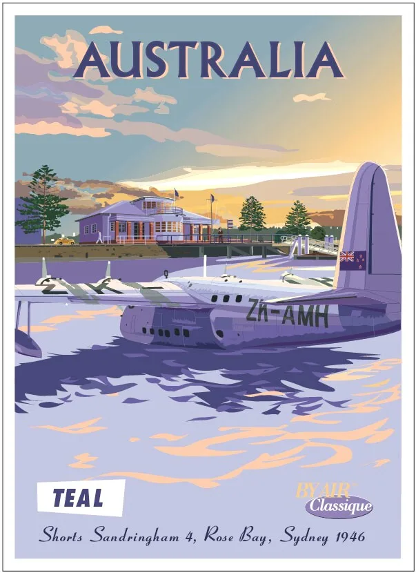 New Zealand NZ TEAL Airways Australia Travel Classic Wall Sticker