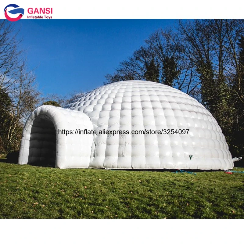 Свадебное оборудование белый надувной газон пузырь палатка 7 м диаметр гигантская надувная Праздничная палатка с куполом ПВХ надувная плавающая палатка