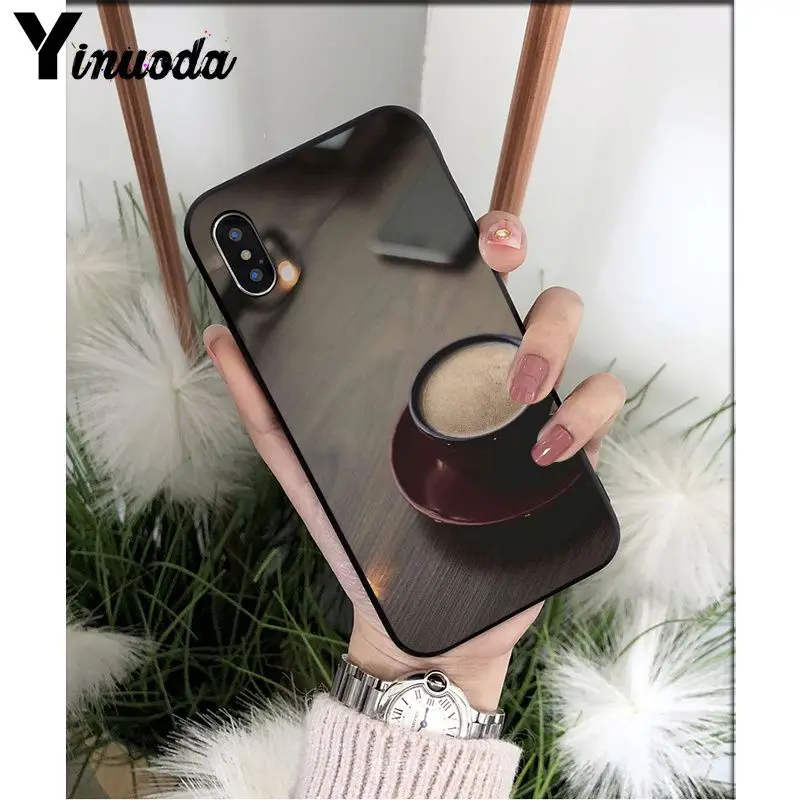 Yinuoda чашка кофе Мягкий силиконовый чехол для телефона из ТПУ для Apple iPhone 8 7 6 6S Plus X XS MAX 5 5S SE XR Чехол для мобильного телефона