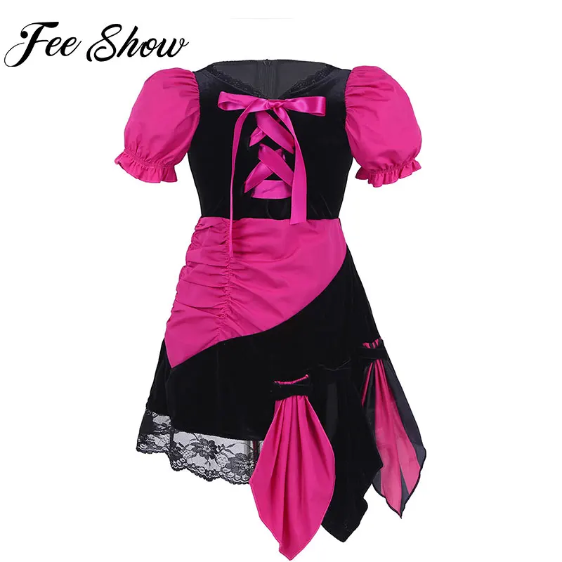 

FEESHOW Kids Girls Halloween Pirate Costumes Children Carnival Rave Party Supplies Purim Christmas Pirate Dress