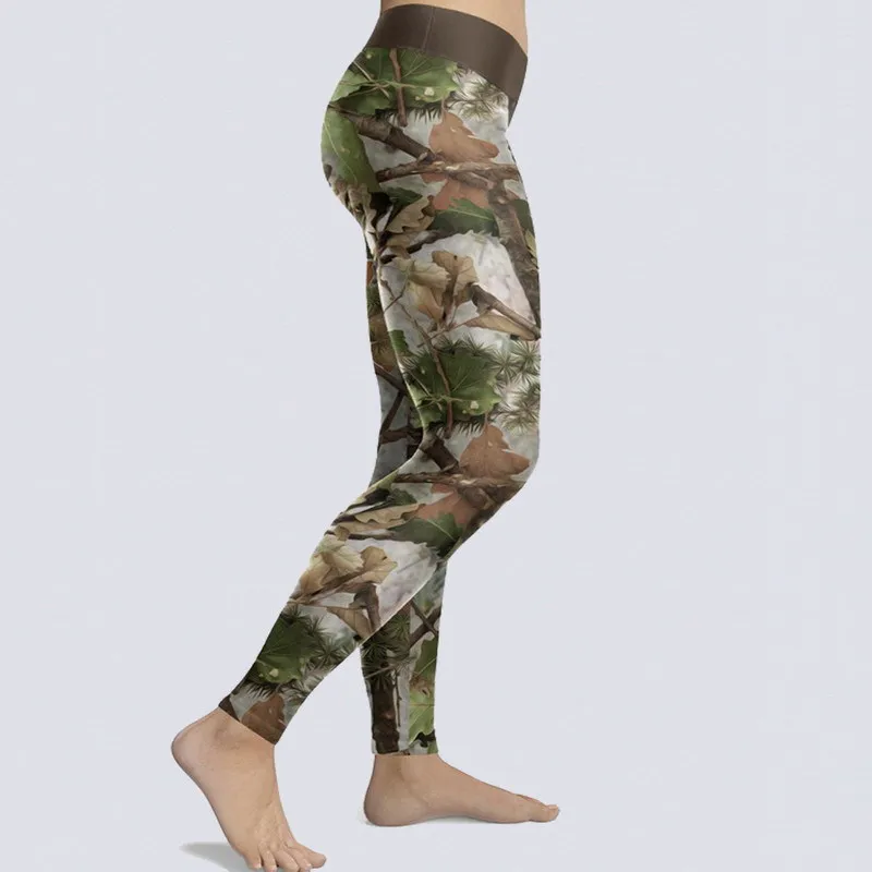 

Leggings Women Jungle camouflage leaves Prints 2018 New Sexy Push Up Leggings Women Workout Jeggings Breathable Slim Leggin