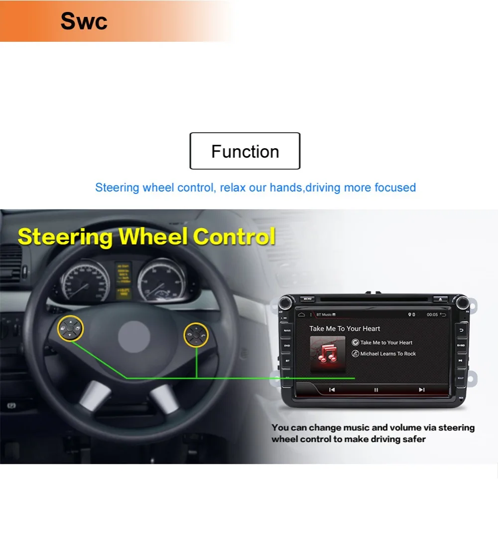 Sale 2din android 8.1 8 core car multimedia For Volkswagen Skoda/Seat/Passat/b7/POLO/GOLF5 6/Caddy/Yeti/Touran/Lavida/Tiguan car GPS 1
