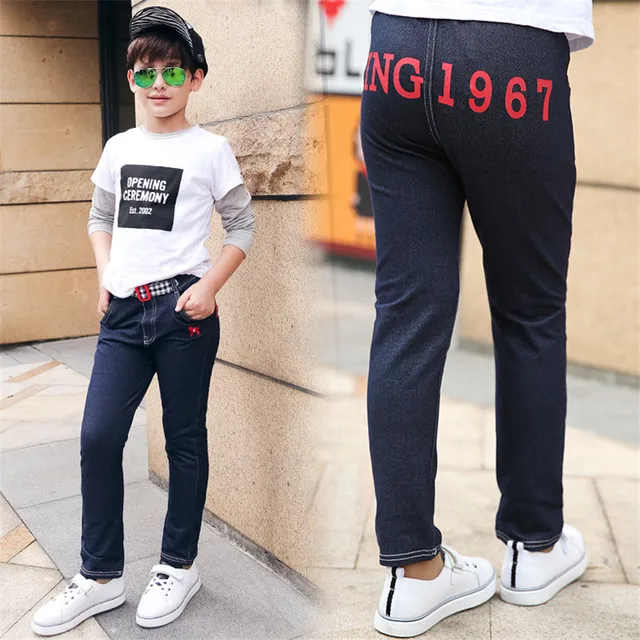 Buy 3 8 y boys jeans children elastic denim pants for
