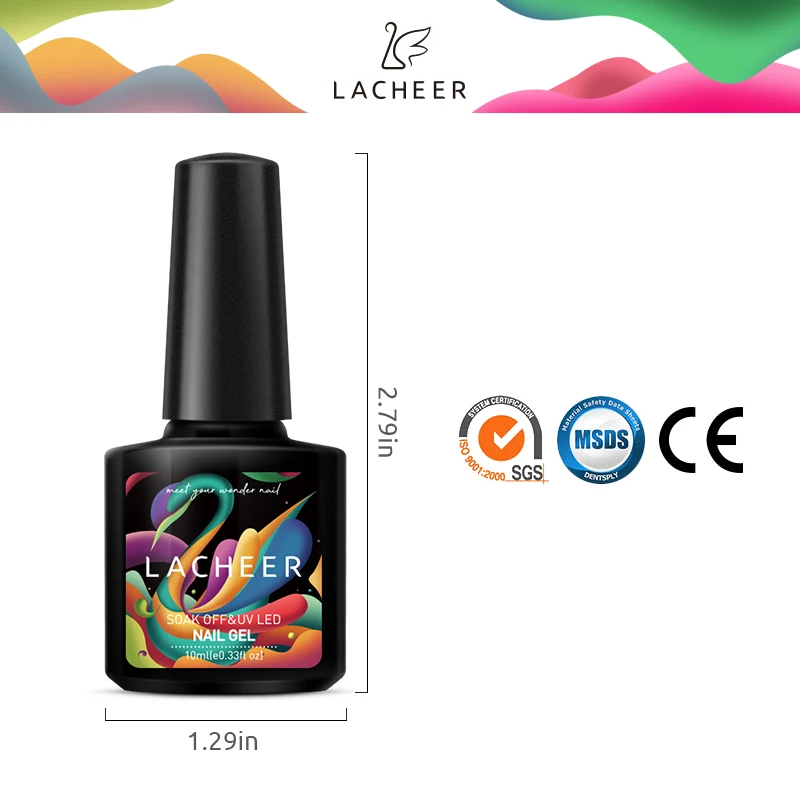 Lacheer УФ-гель для ногтей, набор, впитывающий УФ/светодиодный Гель-лак для ногтей, блестящий дизайн, Полупостоянный Гибридный Гель-лак, 10 мл, 6 шт./лот