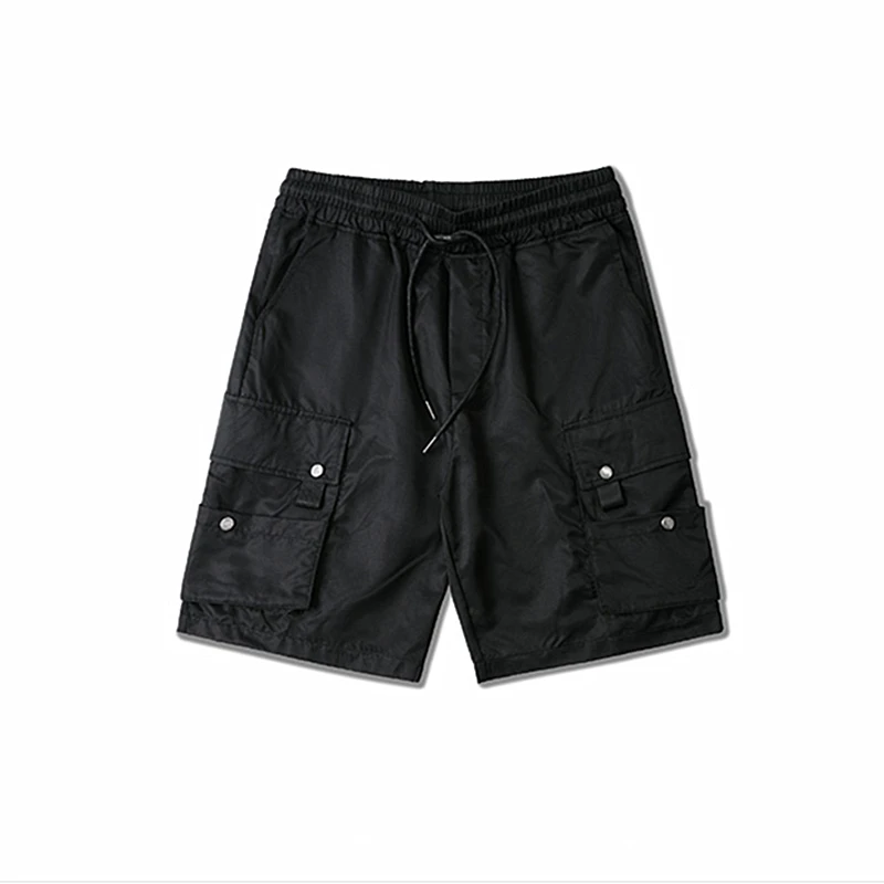 

2019 Men Retro Summer Loose Pocket Tooling Shorts Cotton Solid Short homme Casual Streetwear Hip Hop kanye west sweatpants