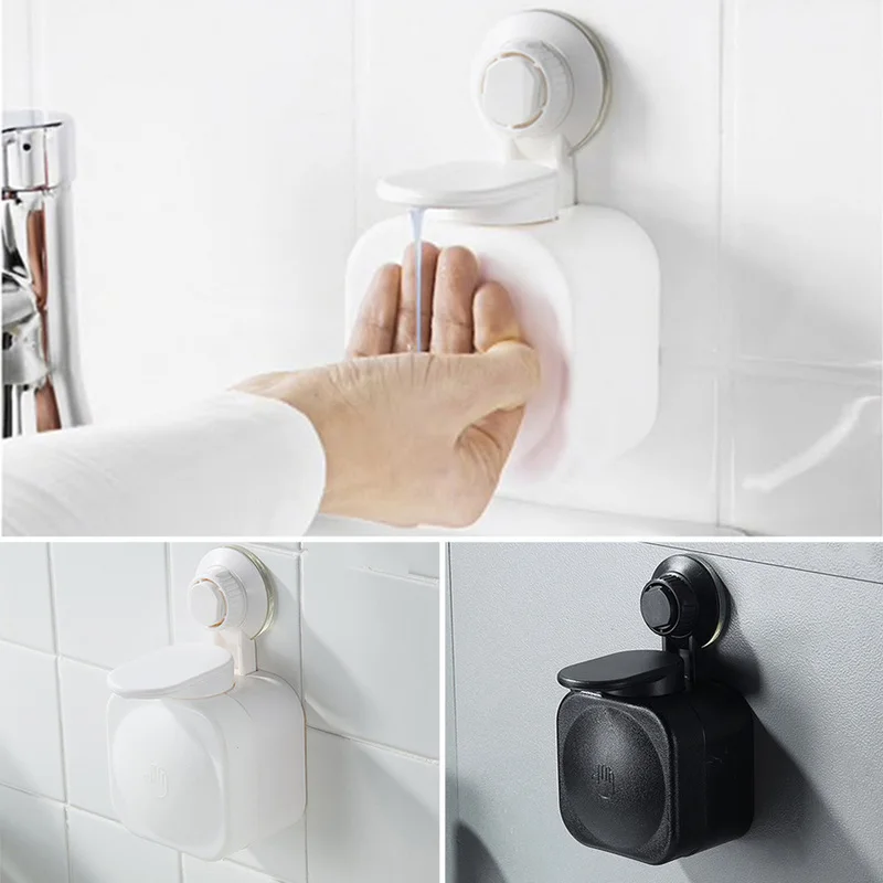 

2019 Shampoo Dispenser New Bathroom Wall Mounted Shower Body Gel Lotion Shampoo Liquid Press Bathroom Soap Dish Accessories