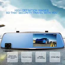 2017 Universal 5 Inch HD 1080P Rearview Mirror Car DVR Dual Camera with Wide Angle Support Night Vision without Light