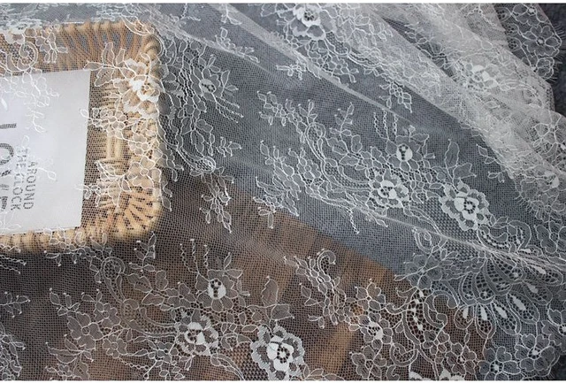3M long eyelash lace trim traditional wedding lace fabric white red violet Table Cloth DIY Crafts 2