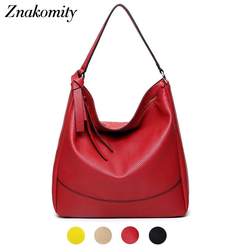 Kopen Znakomity Hobo zwarte schoudertas vrouwelijke Dames handtassen voor vrouwen Zachte pu lederen tassen vrouwen Mode casual tassen grote