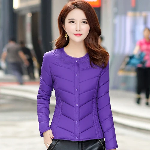 Весенняя женская Ультралегкая куртка-пуховик с белым утиным пухом, короткие куртки с длинным рукавом, теплое пальто, женская куртка-пуховик, верхняя одежда LX2637 - Цвет: purple xiuhua