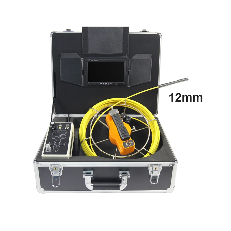 

Newest Pipeline Video Inspection Camera System with 7'Monitor 12mm Camera Head DVR 6Pcs LED Drain Sewer Tube Endoscope Borescope