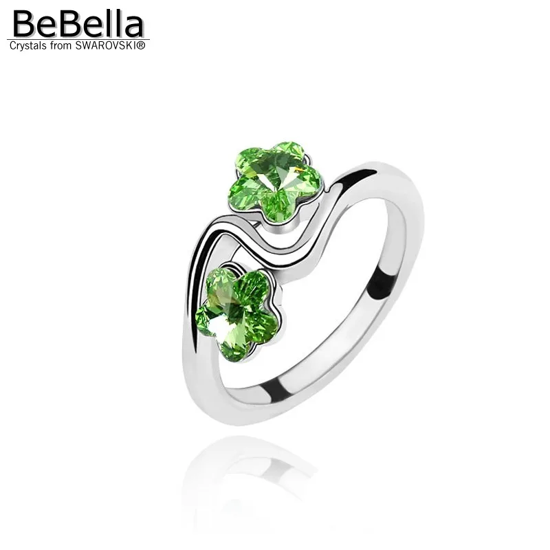 Женское кольцо на палец BeBella little plum blossom украшенное кристаллами Swarovski ювелирное
