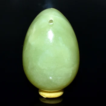 

45X30mm Drilled Natural Nephrite Jade Egg Crystal Yoni Egg Ben Wa Ball for Female Kegel Exercise Body Massage Health Care