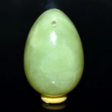 Ronny Zhu Wenwu 45X30mm Drilled Nephrite Jade Egg Yoni Egg Carved Wa Ben Balls for Women Kegel Exercise Body Massage Toys