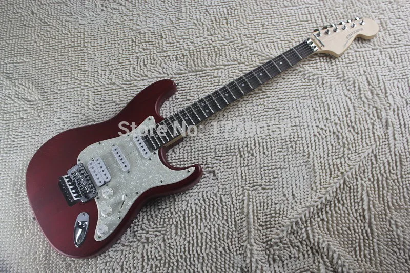 

Chinese Factory Custom new Scalloped Fingerboard floyd rose big headstock Electric Guitar Deep red 424 stratocaster