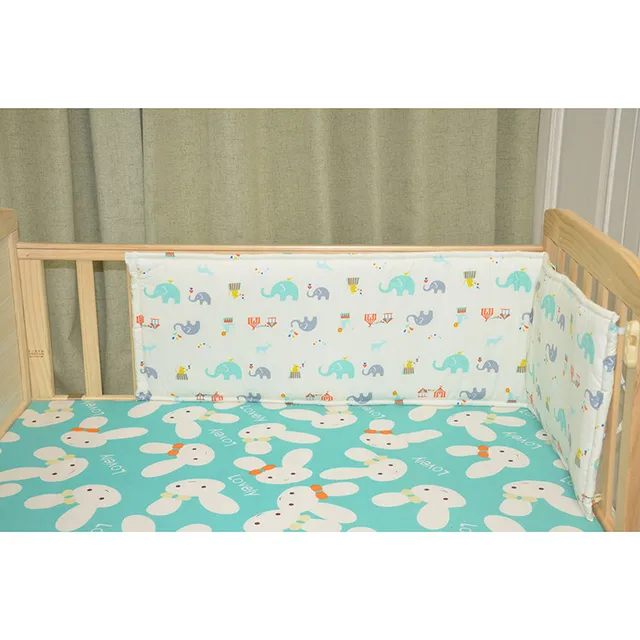 Baby Crib Bumper Set Newborn Polka Dot Cotton Printed Cot Bumpers in Crib Infant Protector Pink