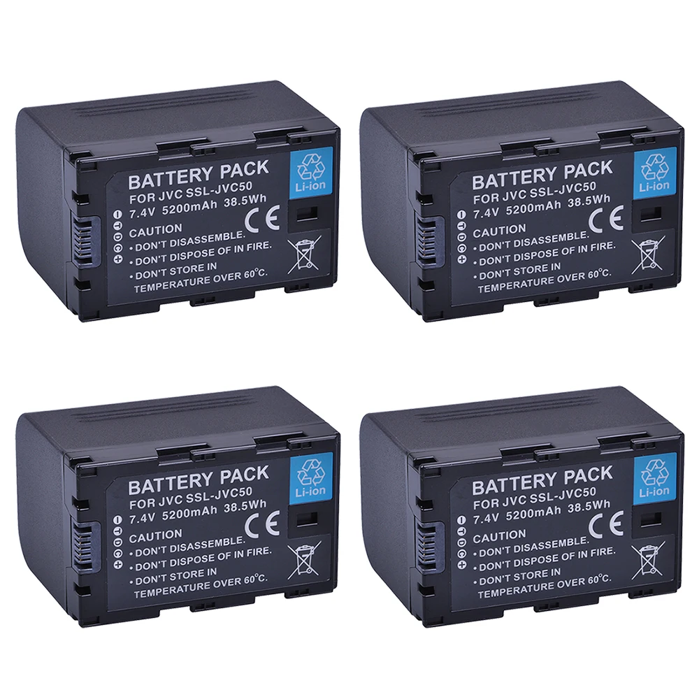 Batmax 4pc Ssljvc50 Batteries Jvc50 Ssljvc50 Battery For Jvc Gyhm600 Gyhm650 Gyls300 Gy