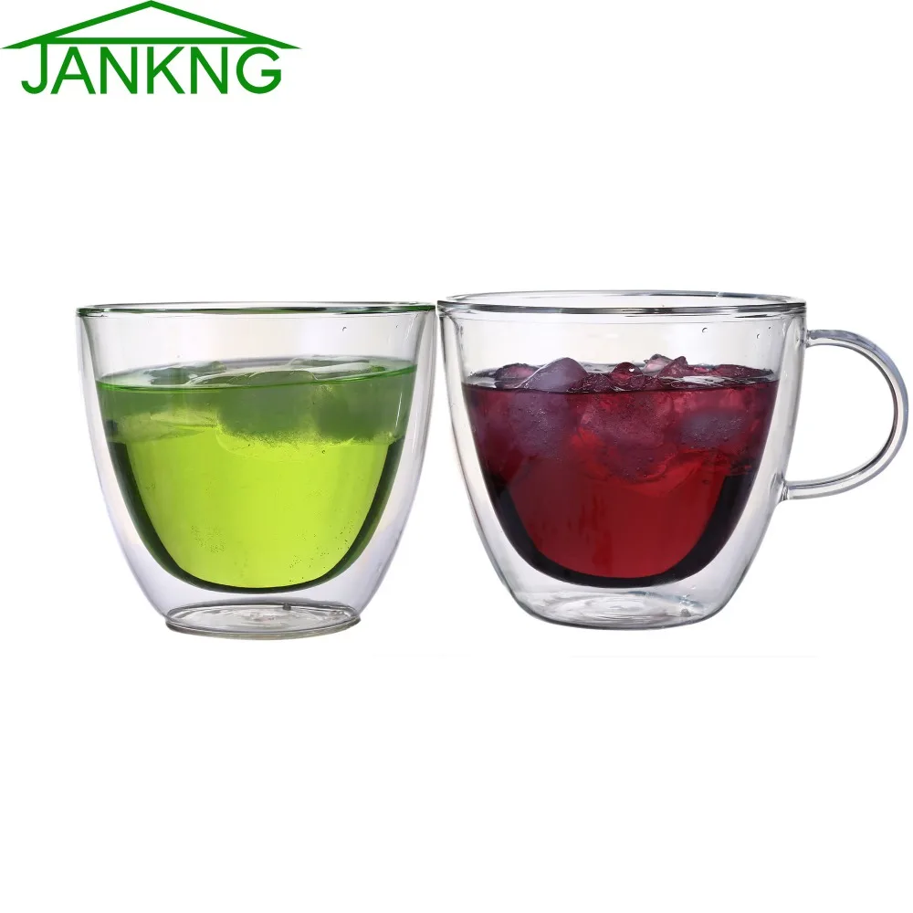JANKNG 1 шт. термостойкая стеклянная чашка с двойными стенками, пивная кофейная чашка, набор ручной работы, креативная пивная кружка, чайные кружки, прозрачная посуда для напитков