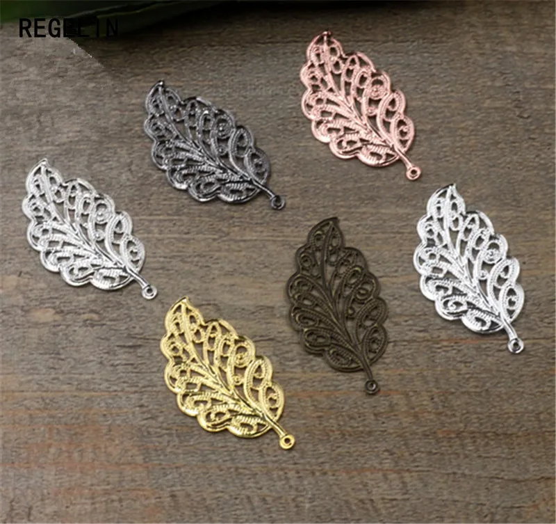 REGELIN Metal Leaf Charms DIY Jewelry Vintage Bracelet Necklace Pendant