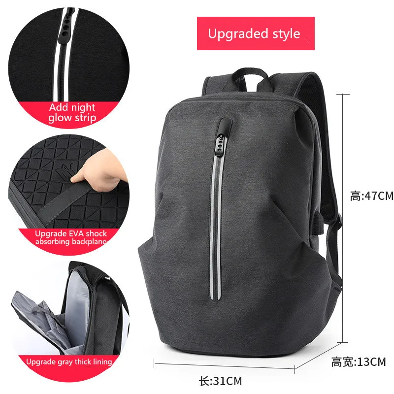  Fashion Backpack Men Anti thief USB bagpack 15.6 laptop backpack Women Men school Bag for Female Ma