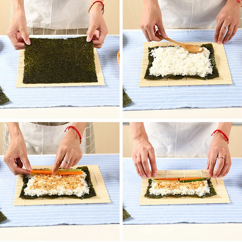 

Sushi Rolling Roller Bamboo DIY Sushi Mat Onigiri Rice Roller Hand Maker Sushi Tools Kitchen Japanese Sushi Maker Tool