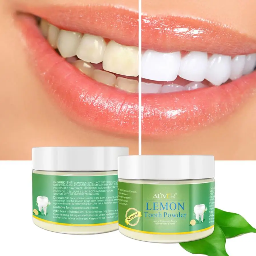 Buy ALIVER Teeth Whitening Powder Natural Activated Lemon Whitening Tooth T...
