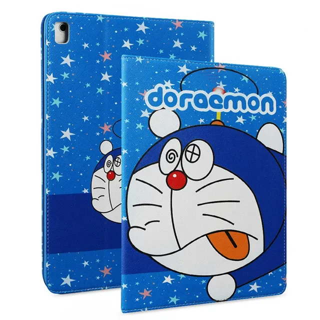 Cute cartoon Personality Doraemon pattern leather smart cover for ipad