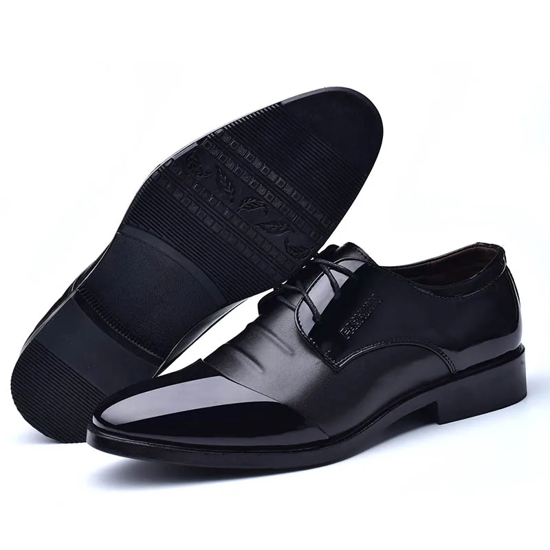 Новинка Мужские туфли из высококачественной лакированной кожи Zapatos de hombre