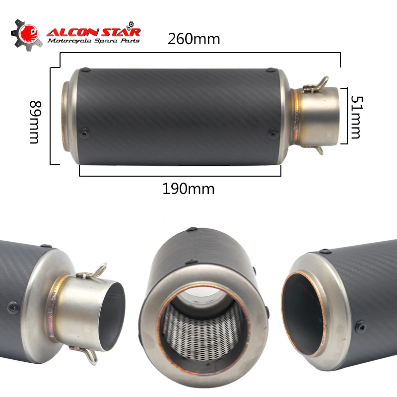Alconstar Universal Motorcycle Scooter Motocross Exhaust Muffler Dirt