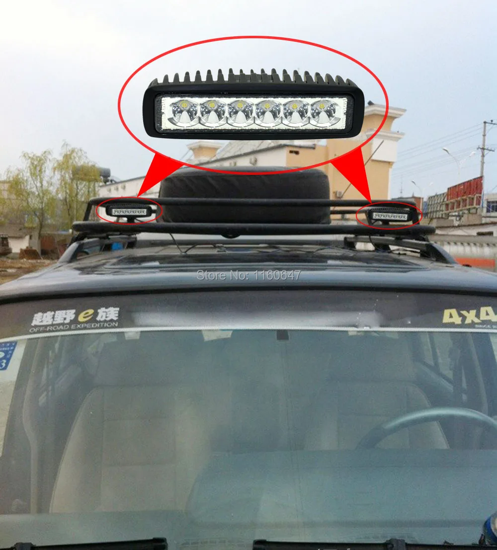 10 шт. мини 6 дюймовый светодиодный свет бар 18 Вт Светодиодная балка для внедорожников светодиодный фары 12 V 24 V 4x4 СВЕТОДИОД для трактора Грузовик Лодка Светлое пятно Наводнение IP67