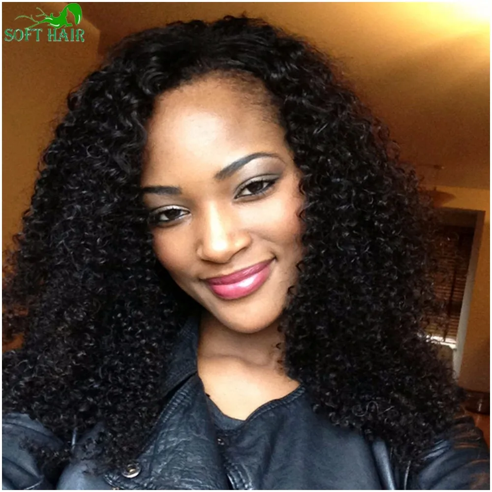 afro kinky curly brazilian human hair wig lace front with baby hair 93