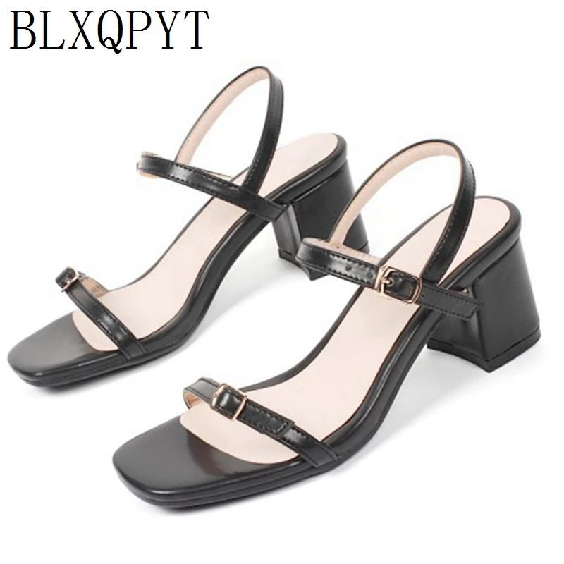 

BLXQPYT 2019 New Concise Fashion Big Size 31-44 Summer Women high heels(6cm) Casual Peep Toe wedding Shoes woman Sandals H17-2