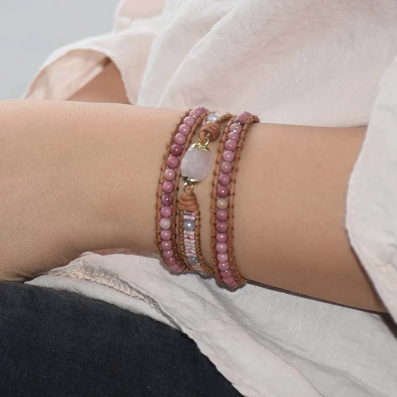 3X кожаный обертывающий бисерный браслет Boho шикарный ювелирный Богемский Браслет
