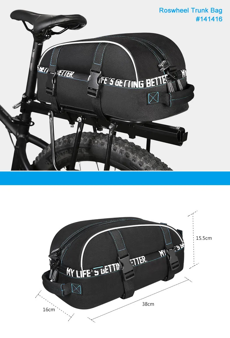 Discount ROSWHEEL New Bicycle Carrier Bag 8L Rack Trunk Double Layer Bike Luggage Pannier Cycling Storage Handbag Shoulder Strip 141416 0 Discount ROSWHEEL New Bicycle Carrier Bag 8L Rack Trunk Double Layer Bike Luggage Pannier Cycling Storage Handbag Shoulder Strip 141416 0