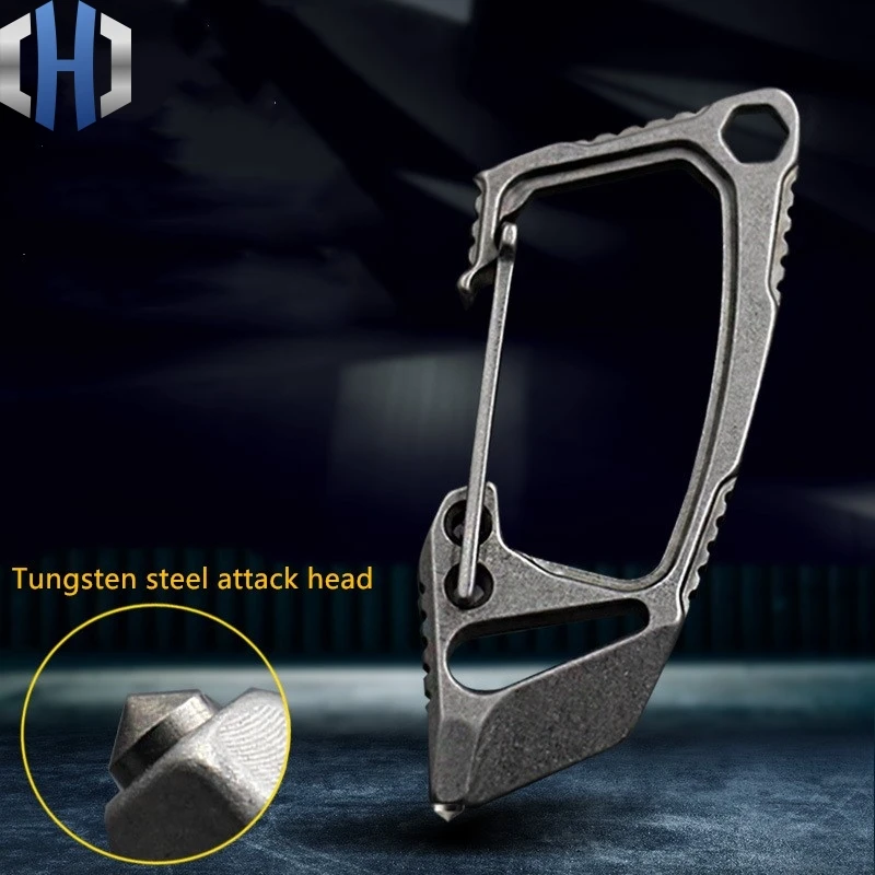 Stainless Steel Multi-function Key Ring Men And Women Self-defense Weapons Supplies Outdoor Car Shackle EDC Safety Buckle