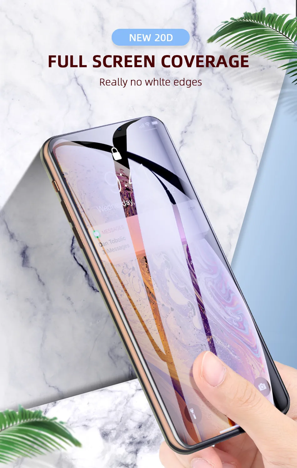 USLION 20D защитное стекло с изогнутыми краями для iPhone 11 Pro Max X XS MAX XR Xs 7 6 6s 8 Plus, закаленное защитное стекло для экрана