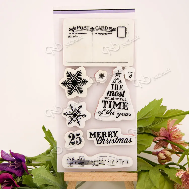 

christmas 7.5x15 cm  carimbos stamps for scrapbooking DIY EZ self-adhesive rubber stamps scrapbook carimbo stempel