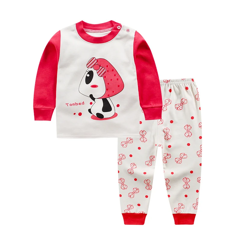 Комплекты для малышей, футболка+ штаны комплект из 2 предметов, осенне-зимняя одежда для маленьких девочек и мальчиков, комплект одежды комплект для малышей, детская одежда для новорожденных - Цвет: Красный