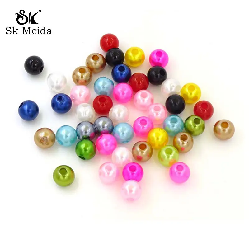 

8mm Mix Colored Imitation Pearl Beads Perls Colorful Items Pearls ABS Perolas Para Bijuterias Artesanato 100Pcs/lot Wholesale