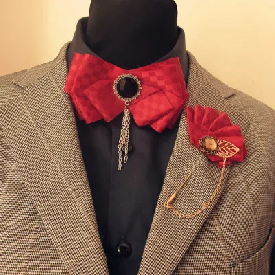 

Hot Sales Men's Fashion Bow Ties Vintage Metal Chains Male's Suit Shirt Accessory Performance Dressing