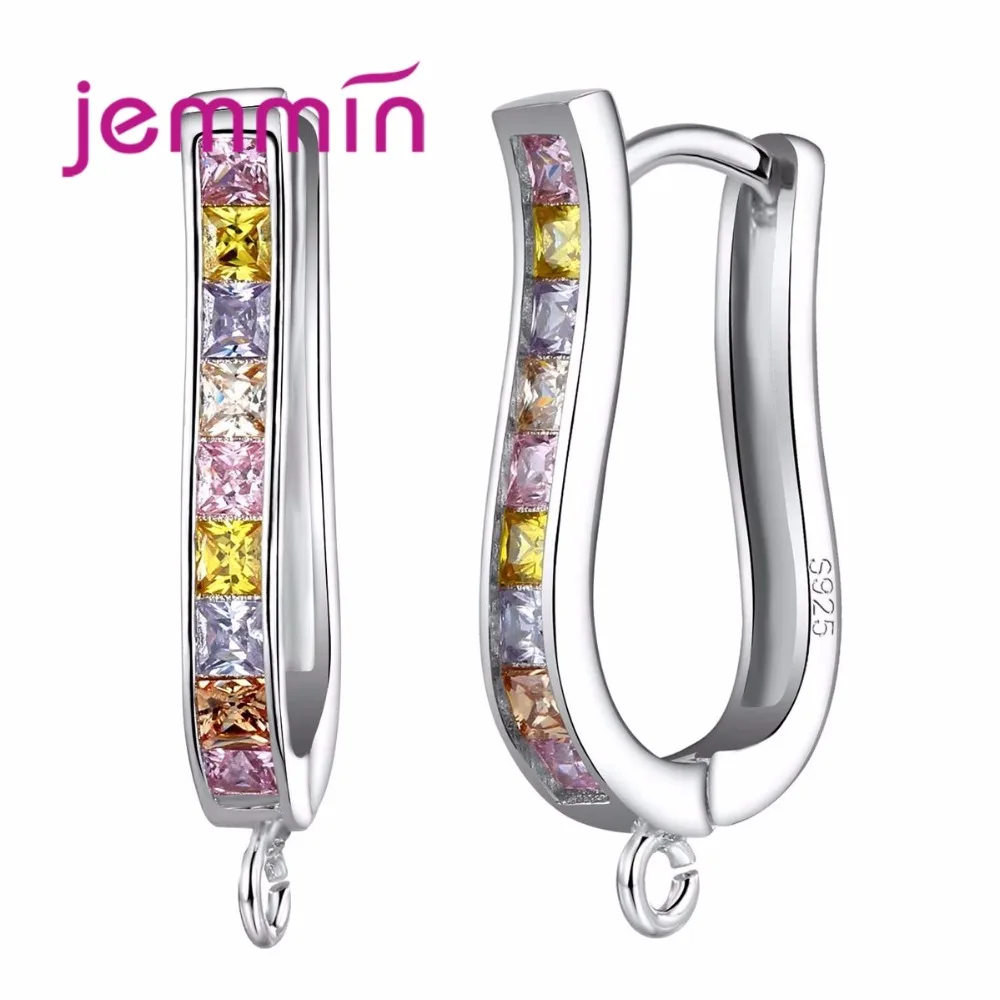 

Fine Quality 925 Sterling Silver Earring Clasp With Austrian Crystal U Shape Hooks Handmade Beadings Findings For DIY