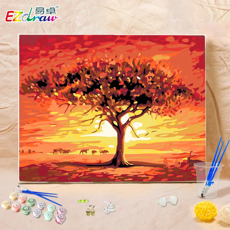 Numbers painting Kits Drawing Painting By Numbers Acrylic Paint On