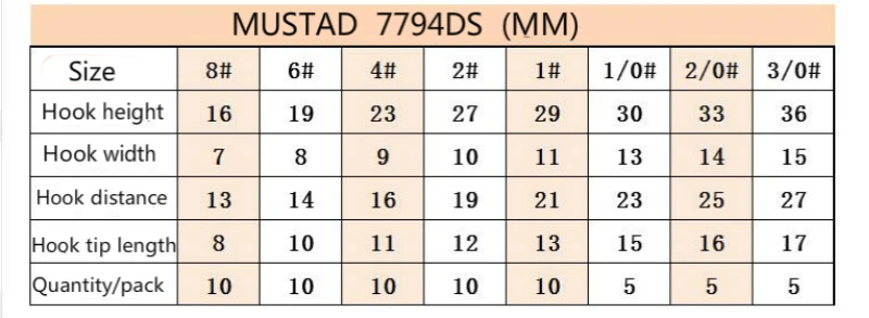 Mustad тройниками высокое качество морской бронзовых морских рыболовных крючков 7794-ds#3 xBold 3xstrengthen DACROMET обработанный супер морской 8 упаковок/партия