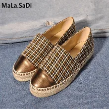 Hot Sale Slip-On Round Toe New Fashion High Quality Sweet Women Flats Hemp Espadrilles Casual Ladies Loafers Shoes Size 34-42