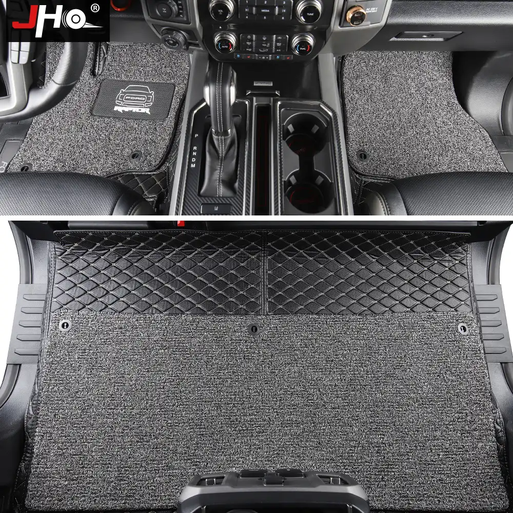Jho 4 Door Car Wire Floor Mats For 2015 2019 Ford F 150 Raptor 2017 2016 2018 Luxury Surround Cover Carpets Truck Accessories
