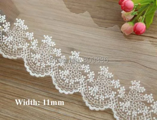 

(3-5-10 yards) Fashion flower embroidered lace 11cm trimming lace for garment,embellish for dress,scrapbooking(ss-2914-278)
