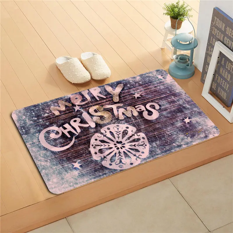 U B36 Custom snow Merry Christmas Doormat Home Decor Door mat Floor Mat Bath Mats foot pad 718