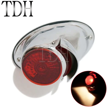 

Motorcycle Chrome Taillight Brake Stop Lamp License Plate Light Red Lens For K750 KS750 Dnepr Ural Sidecar Wehrmacht BW40