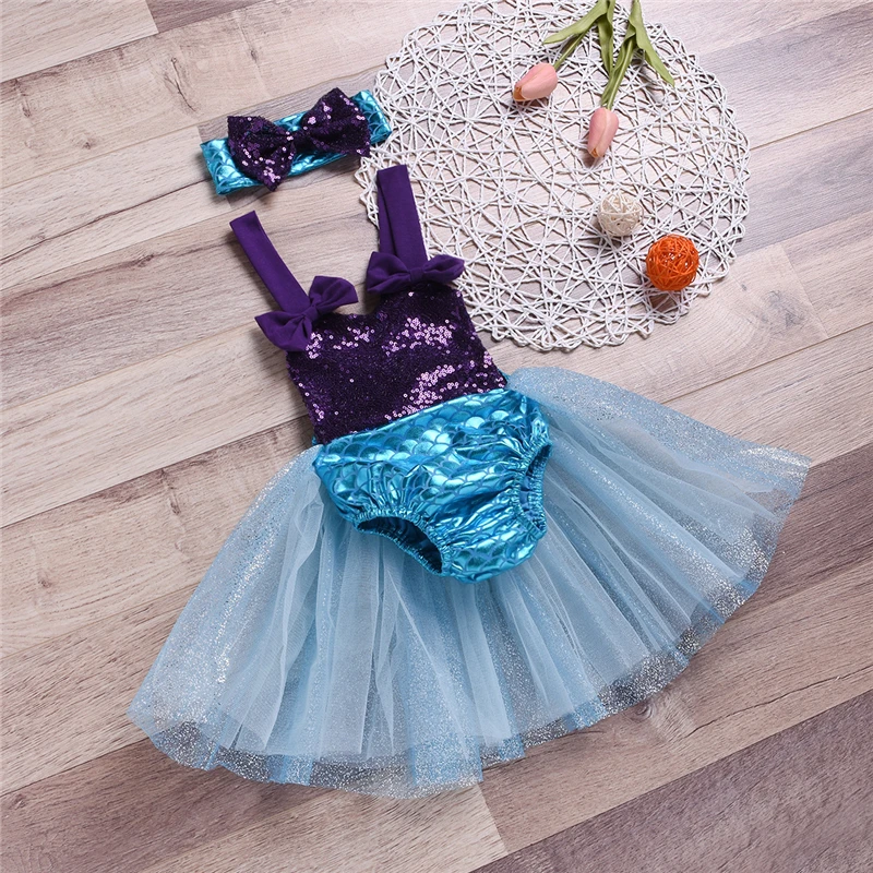 

Toddler Baby Kids Girl Mermaid Bow knot Swimwear One Piece Swimsuit Monokini Sequin Mesh Swimming Costume Bathing Suit